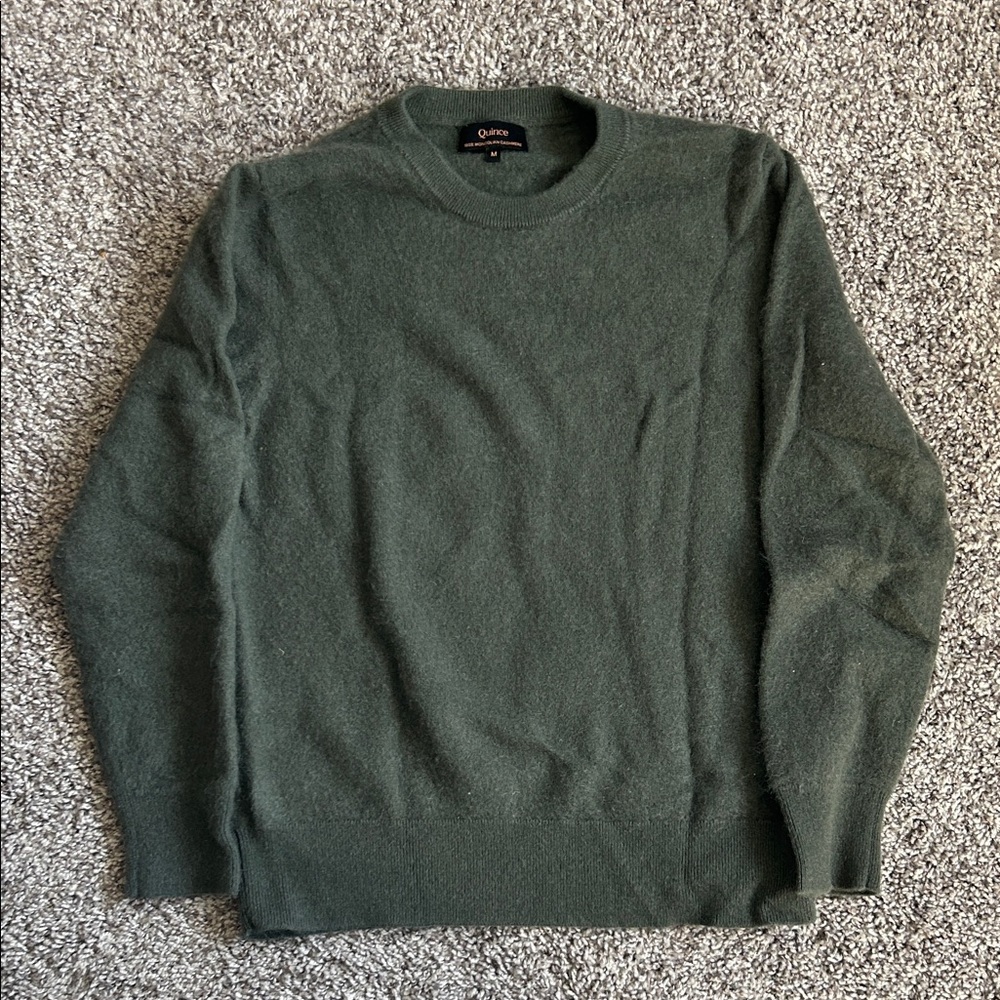 Quince Forest Green Crewneck Sweater